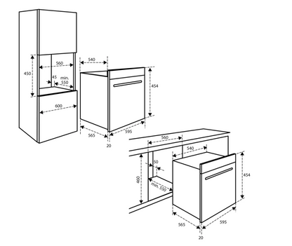 Horno con microondas - Capacidad 50 litros - Negro