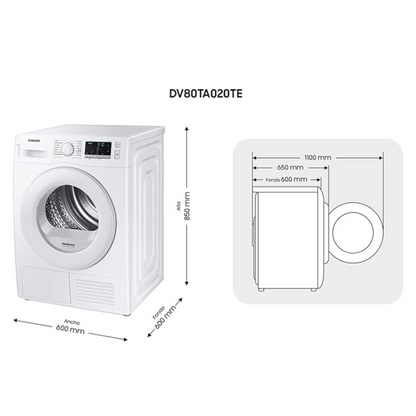 SECADORA SAMSUNG 8KG BLANCO